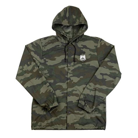 Parka in linen with camo cats print 